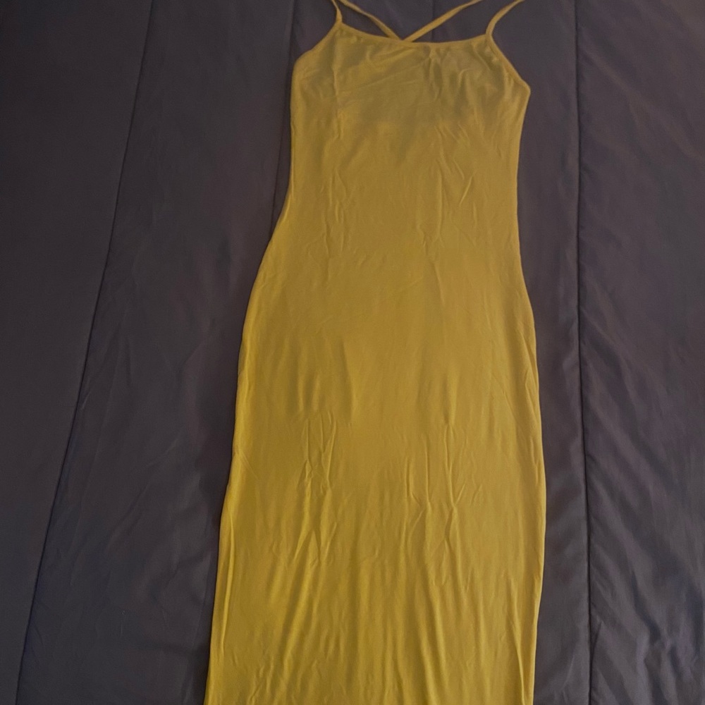 Yellow bodycon sundress